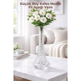 GİNZAMAİSON Küçük Boy Kafes Model Fil Ayağı Vazo - 25cm - Şeffaf Dekoratif Vazo