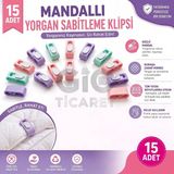 Gio Ticaret Çok Renkli 15 Adet İğnesiz Yorgan Sabitleme Klipsi Güçlü Mandal Plastik Kaydırmaz Çarşaf Aparatı