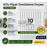 Gio Ticaret GİO Ticaret 10'lu Pipet Temizleme Fırçası Seti - Paslanmaz Çelik İnce Temizlik Fırçası - Cam ve Metal Pipet, Biberon Emziği ve Dar Alan Temizleyici