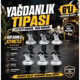 Gio Ticaret GİO Ticaret - 6'lı Sızdırmaz Yağdanlık Tıpası - Akıtmaz Şişe Kapağı Ucu - Zeytinyağı ve Sirkelik Tıpası