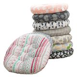 GIOEUK Yumuşak ve Konforlu Yemek Sandalyesi Minderleri 6, İç ve Dış Mekan için Keten Kumaş Yuvarlak Sandalye Minderleri (G, 6 Adet-45 * 45 cm)