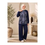 Gioni Ön Batik Desenli Reglan Kol Tunik Pantolonlu Modal Takım