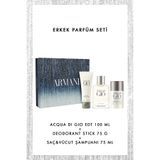 Giorgio Armani Acqua Di Gio Edt 100 ml + Deodorant + Şampuan Erkek Parfüm Seti 3614274692648