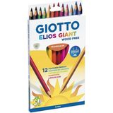 Giotto 12'li Elios Giant Kuru Boya Kalemi 3-6 Yaş İçin Üçgen Şekil Canlı Renkler