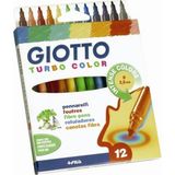 Giotto 12'li Turbo Color Keçeli Kalem Askılı Paket 2,8 mm Renkli Uçlar ile Dayanıklı Kullanım