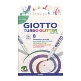 Giotto F426300 Turbo Glitter 8'li Pastel Renkler Marker Kalem Set