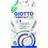 Giotto Turbo Glitter Pastel Keçeli Kalem 8 Renk 2,8 mm Uçlu Yıkamaya Dayanıklı Kalem Seti