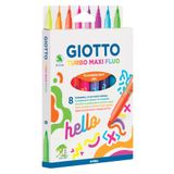 Giotto Turbo Maxi Fluo 8'li Jumbo Keçeli Boya Kalemi Neon Renkler / FT453800