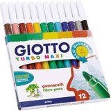 Giotto Turbo Maxi Jumbo Keçeli Kalem 12 Renk - Renkli