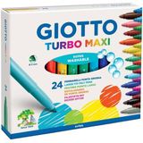 Giotto Turbo Maxi Jumbo Keçeli Kalem 24 Adet Süper Yıkanabilir Renkli Kalem Seti
