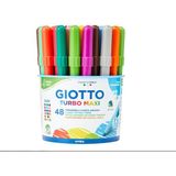 Giotto Turbo Maxi Kalın Uçlu Keçeli Boya Kalemi 48'li Pot 12 Renk x 4'lü