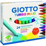 Giotto Turbo Maxi Keçeli Kalem 24 Renk Süper Yıkanabilir 5 mm Uçlu Kalem Seti