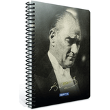 Gıpta 142949 17x24 Atatürk Spiralli Sert 100 Yaprak Kareli Defter