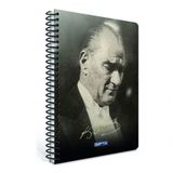 Gıpta 2650 17 24 100 Yaprak Atatürk Spiralli Sert Kapak Çizgili Defter
