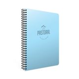 Gıpta 3250 Pastoral 17x24 60 Yaprak Plastik Kapak Spiralli Kareli Mavi Defter