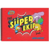 Gıpta 6008 Kral Şakir Spiralli 25x35 15 Yaprak Resim Defteri Pembe
