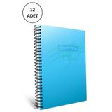 Gipta A4 Spiralli Defter Eko Plastik Kapak Cizgili 100 Yaprak 12 Adet