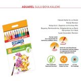 Gıpta Aquarel 12 Renk Sulu Kuru Boya Kalemi Yüksek Kalite Uç ve Gövde ile Parlak Renkler