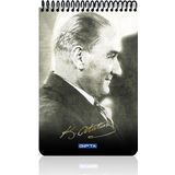 Gıpta Atatürk A5 Karton Kapak 100 Yaprak Kareli 6'lı Spiralli Bloknot Defter