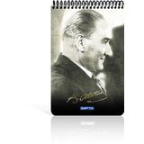 Gıpta Atatürk A5 Spiralli Karton Kapak Bloknot (Not Defteri) 100 Yaprak Çizgili (6 Lı Paket) 2611