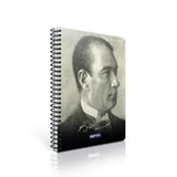 Gıpta Atatürk Spiralli Karton Kapak Defter A4 100 Yaprak Kareli Defter