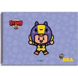 Gıpta Brawlstar 15 Yaprak 25x35 cm Lila Resim Defteri