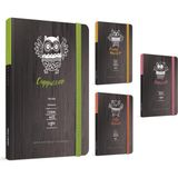 gıpta coffee book ıp dikişli sert kapak lastikli not defteri 17x24cm 120 kareli (3 lü paket) 4310 - Karışık