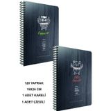 Gıpta Coffee Book Spiralli Sert Kapak 120 Yaprak 19X26 Cm Defter (1 Kareli+1 Çizgili)