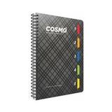 GIPTA COSMO 17x24 SPİRALLİ 5 SEPERATÖRLÜ 150 YP. PP KAPAK ÇİZGİLİ DEFTER
