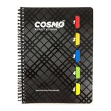 Gıpta Cosmo 5 Bölmeli Kareli Defter 150 Yaprak 17*24 Ölçülerde Renkli Ayraçlı Spiralli