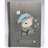 Gıpta Easy Notes Ayıcık Desenli Spiralli Sert Kapak 120 Yaprak Çizgili 17 x 24 cm Defter