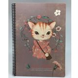 Gıpta Easy Notes Kedi Desenli Spiralli Sert Kapak 120 Yaprak Çizgili 17 x 24 cm Defter