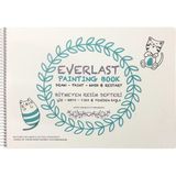 Gıpta Everlast Bitmeyen Resim Defteri 25x35 cm Beyaz Kedi Desenli Tekli Paket Çizim Albümü