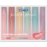 Gıpta Fosforlu Markör Kalem - Pickpen 6 Renk Set F1557 - Yok - Çoklu