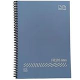 Gıpta Fresco A4 Plastik kapak 60 Yaprak Kareli Spiralli Pastel Mavi Defter