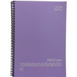 Gıpta Fresco Notes Eco Plastik Kapak A4 60 Yaprak Çizgili Spiralli Mor Defter