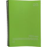 Gıpta Fresco Notes Eco Plastik Kapak A4 60 Yaprak Çizgili Spiralli Yeşil Defter