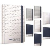 Gıpta Grace İp Dikişli Sert Kapak 19x26 cm 120 Yaprak Çizgili 2 Adet Lastikli Not Defteri