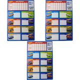 Gıpta Hot Wheels Ders Programlı Okul Etiketi 3 YAPRAK5410 - Renkli