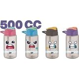 Gıpta Indıgo 500 Ml Desenli Tritan Matara Renkli Pipetli Kullanım İçin Hafif ve Dayanıklı
