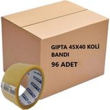 Gıpta Koli Bandı 45 mm x 40 Metre Şeffaf Akrilik 4 F241000 5001 96 Adet