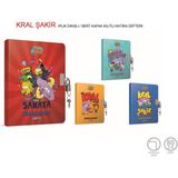Gıpta Kral Şakir Kilitli Iplik Dikişli Sert Kapak Hatıra Defteri 14X20 96 Yaprak - Karışık-Çok Renkli