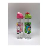 Gıpta Kral Şakir Pipetli Desenli Tritan Matara, 630cc, Pembe ve Yeşil, Set
