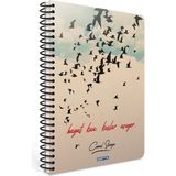 Gıpta Kuşlar 19x26 120 Yaprak Kareli Spiralli Defter