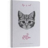 Gıpta Life Is Cool Çizgili Spiralli Sert Kapaklı 17 x 24 cm 120 Yaprak Defter