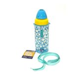 Gıpta Mavi Crystal Tritan Desenli Pipetli 500 ml Matara