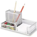 Gıpta Metal Masa Seti Gümüş Renk 3 Gözlü Organizer ile Kırtasiye Eşyalarınızı Düzenleyin
