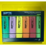 Gıpta pastel renkler fosforlu işaretleme kalemi 6 renk set