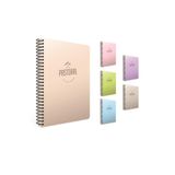 Gıpta Pastoral A4 Spiralli PP Kapak Defter, 96 Yaprak, Kareli, 60 gr, 4'lü Paket
