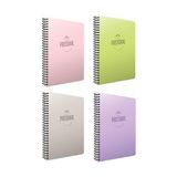 Gıpta Pastoral Spiralli PP Kapak 72 Yaprak Çizgili Okul 4'lü Set 17x24 Renkli Defter